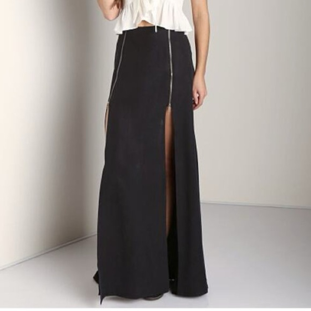Stone Cold Fox Alejandro Front Zipper Maxi Skirt